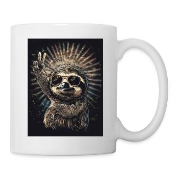 Retro Faultier - Tasse - Weiß - Rechts