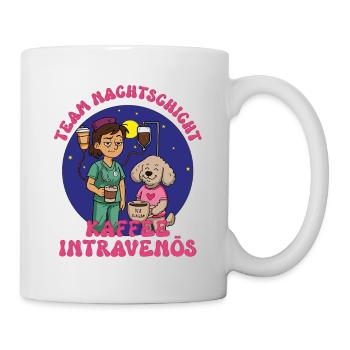 Team Nachtschicht - Kaffee intravenös - Tasse - Weiß - Rechts