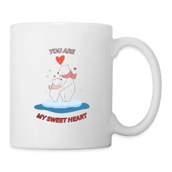 Ours polaire avec enfant - Mug blanc - blanc - Droite