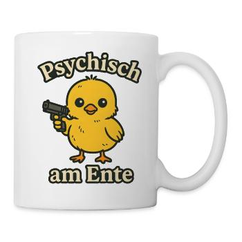 Psychically at the End Funny Duck Saying - Mug - white - Right