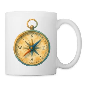kompass aquarell - Tasse - Weiß - Rechts