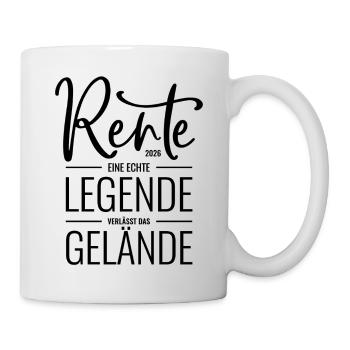 Rente 2026 Eine echte Legende verlässt das Gelände - Tasse - Weiß - Rechts