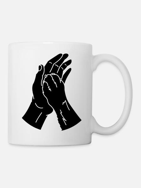 tierpfote hand - Tasse - Weiß
