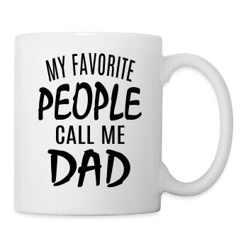 Vater Sohn Tochter Papa Töchter Lieblingsmenschen - Tasse - Weiß - Rechts