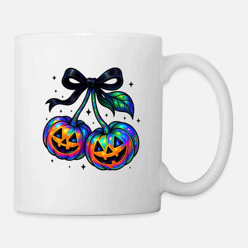 Iridescent Cherry Pumpkins, Halloween Pumpkins - Mug - white