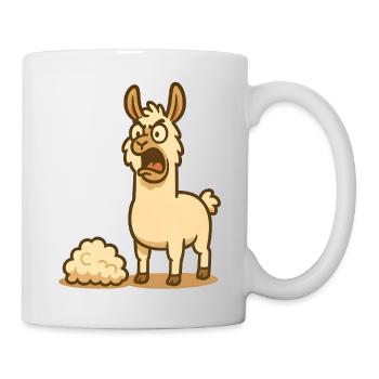 Humorvolle Lama Illustration  - Tasse - Weiß - Rechts