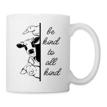 Be kind to all kind - Vegan Vegetarian - Mug - white - Right
