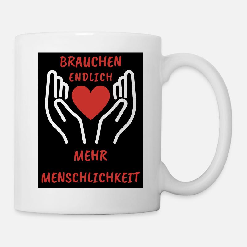 Heart and hand design with message - Mug - white