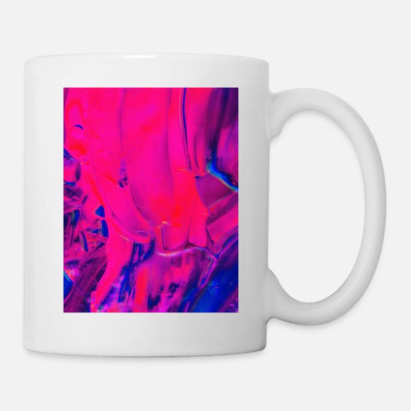 Abstraktes Pink- und Blaumeer Design - Tasse - Weiß
