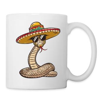 Serpent Cobra Bande Dessinée Drôle Sombrero - Mug blanc - blanc - Droite