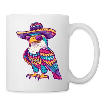 Aigle Bande Dessinée Drôle Sombrero - Mug blanc - blanc - Droite