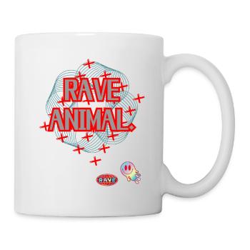 RAVE ANIMAL – Techno Streetwear Design - Mug blanc - blanc - Droite