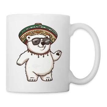 Polar Bear Funny Sombrero - Mug - white - Right