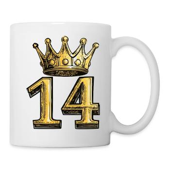 14 Zahl Krone - Tasse - Weiß - Rechts