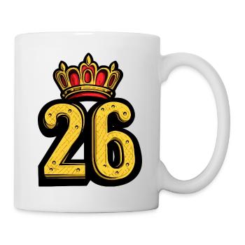 26 Zahl Krone - Tasse - Weiß - Rechts
