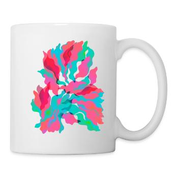 Tropisches Aquarell in leuchtenden Farbtönen - Tasse - Weiß - Rechts