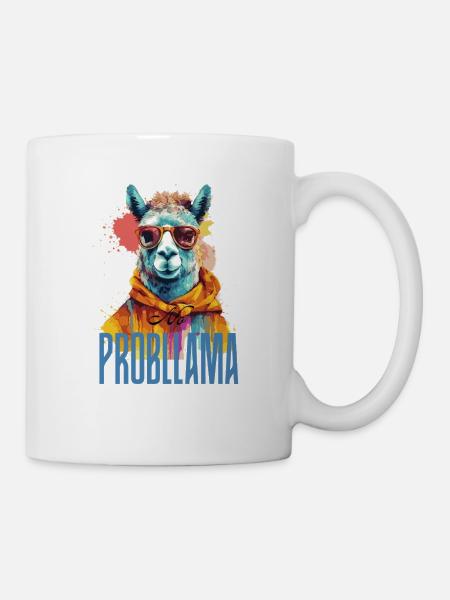 No Probllama Lama No Problem - Tasse - Weiß