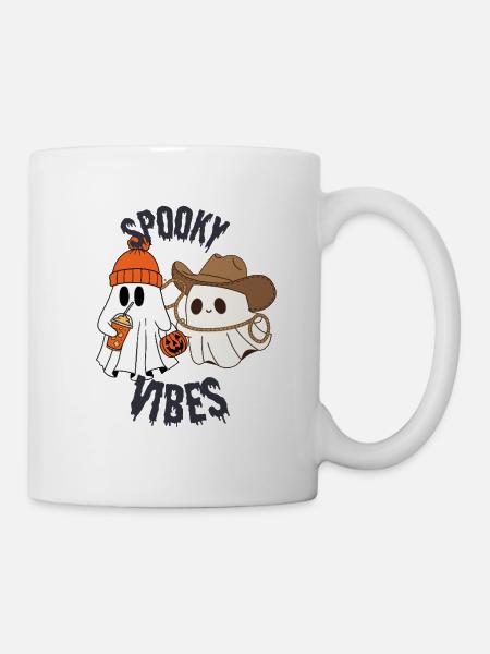 Spooky vibes halloween ghosts - Mug - white