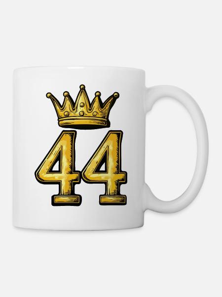 44 Zahl Krone - Tasse - Weiß