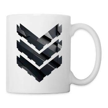 Abstract Black Geometric Pattern - Mug - white - Right