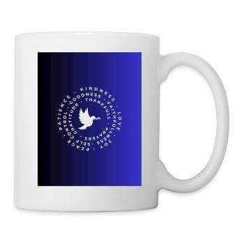 Dove design with words of love and gratitude - Mug - white - Right
