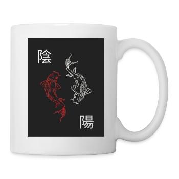Yin & Yang Koi – Balance japonaise minimaliste - Mug blanc - blanc - Droite