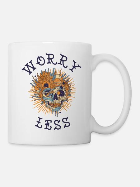 Memento Mori Crâne Sunburst Design - Mug blanc - blanc