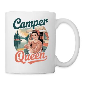 Camper Queen Retro Camping - Tasse - Weiß - Rechts