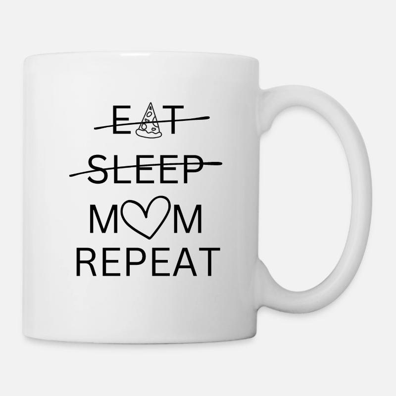 Manger, dormir, maman, répéter - Mug blanc - blanc