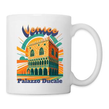 PALAZZO DUCALE – Chemise de voyage rétro Venise Italie - Mug blanc - blanc - Droite
