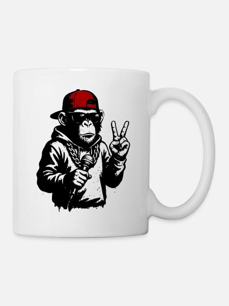 Cooler Affe - Tasse - Weiß