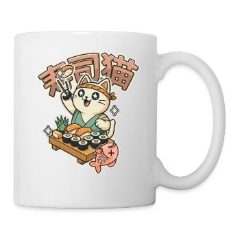 Happy Sushi Chef Cat - Mug - white - Right
