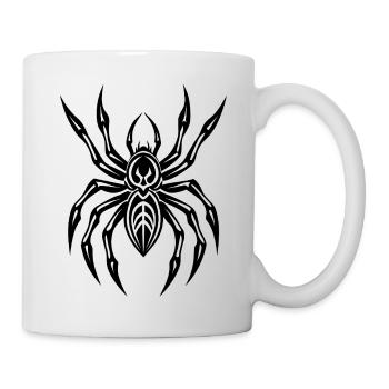 Araignée tribale géométrique – Insecte noir minimaliste - Mug blanc - blanc - Droite