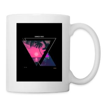 Tropisches Sonnenuntergangs-Dreieck-Design - Tasse - Weiß - Rechts