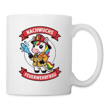 Jeune pompier avec licorne - Mug blanc - blanc - Droite