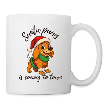 Chien de Noël avec chapeau de Père Noël - Mug blanc - blanc - Droite