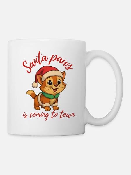 Santa paws is coming - Mug - white