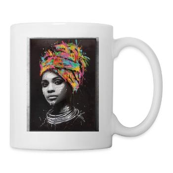Colorful Gustave Afro Art Portrait - Mug - white - Right
