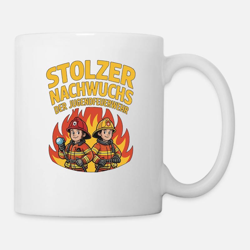 Stolzer Nachwuchs der Jugendfeuerwehr - Tasse - Weiß