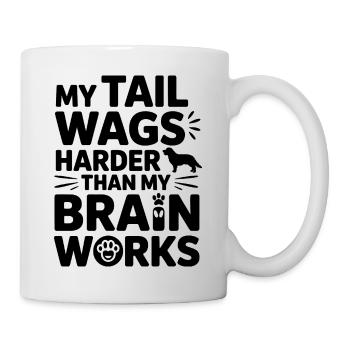 Funny Dog Quote Tail Wags  - Mug - white - Right