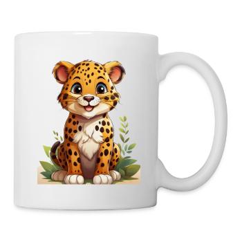 Playful jaguar motif with natural accents - Mug - white - Right