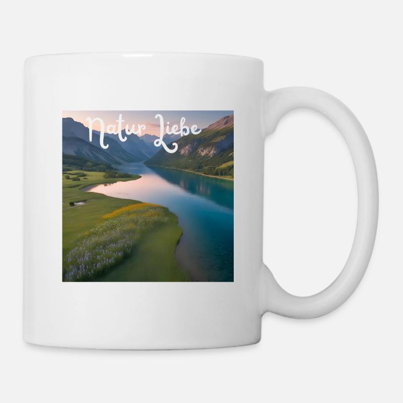 Nature Amour Montagne Lac Paysage - Mug blanc - blanc