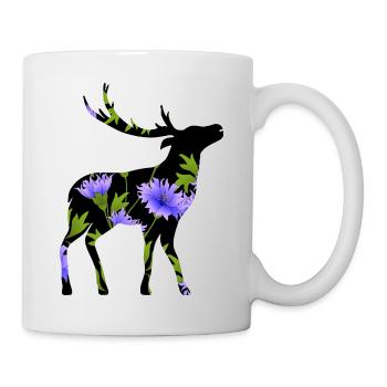 Hirsch - Tasse - Weiß - Rechts