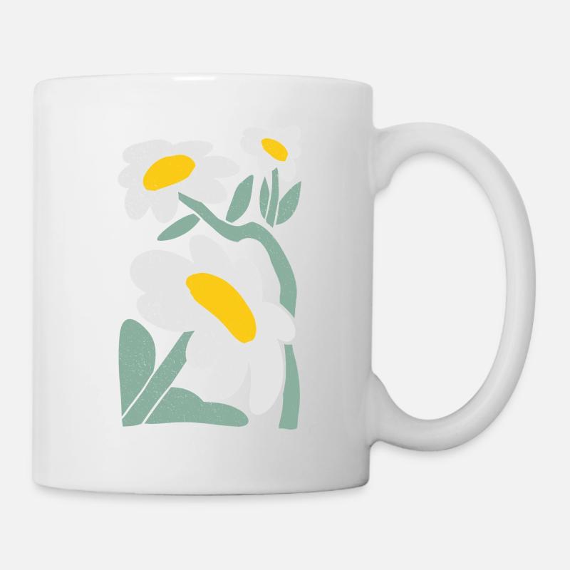 Playful Daisy Illustration - Mug - white