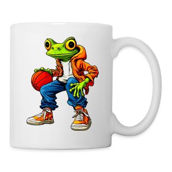 Frösche Basketball / Basketballerin Frosch - Tasse - Weiß - Rechts