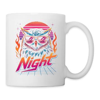 oiseau de nuit drôle hibou amant oiseau de nuit - Mug blanc - blanc - Droite
