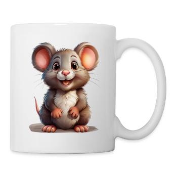 Cute mouse motif with sparkling eyes - Mug - white - Right