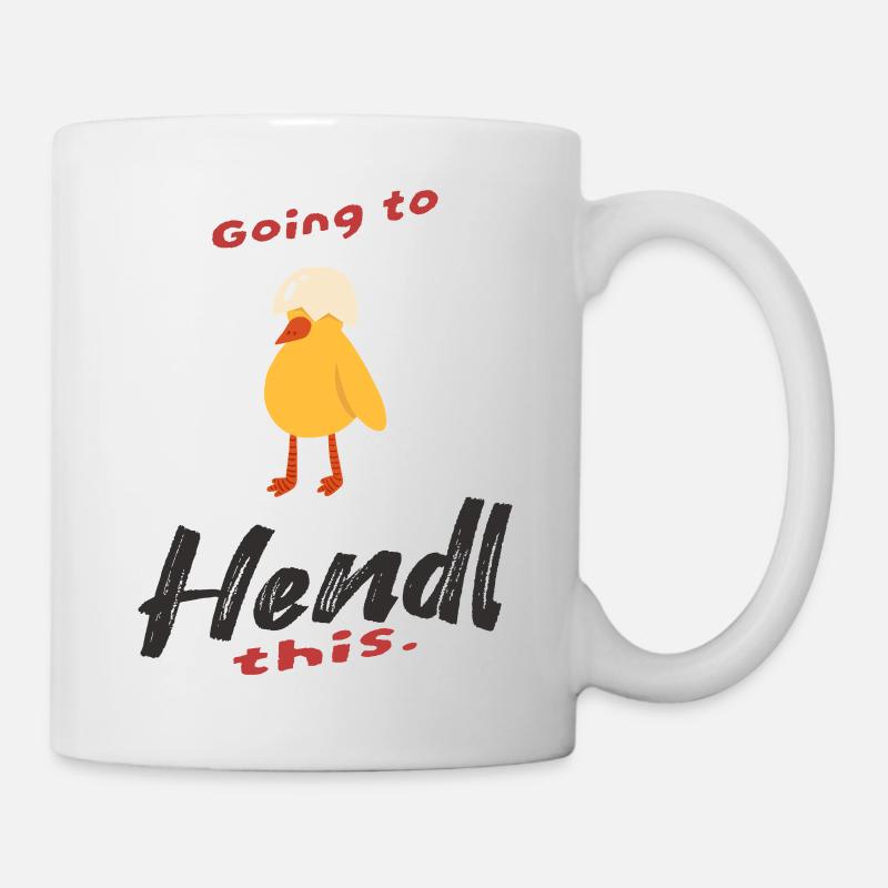 Handel-Design mit Huhn und Humor - Tasse - Weiß