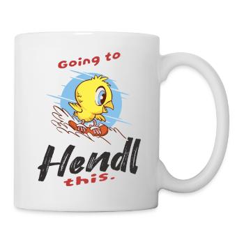 Abenteuerlicher Vogel auf Surfbrettern - Tasse - Weiß - Rechts