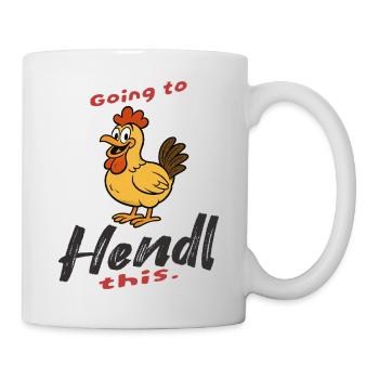Humorous chicken saying design - Mug - white - Right